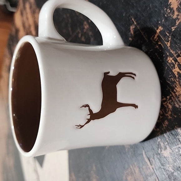 Starbucks Stag Coffee Mug 2008 Brown Inside Embossed 12 oz Antlers Buck Deer EUC - Picture 1 of 3